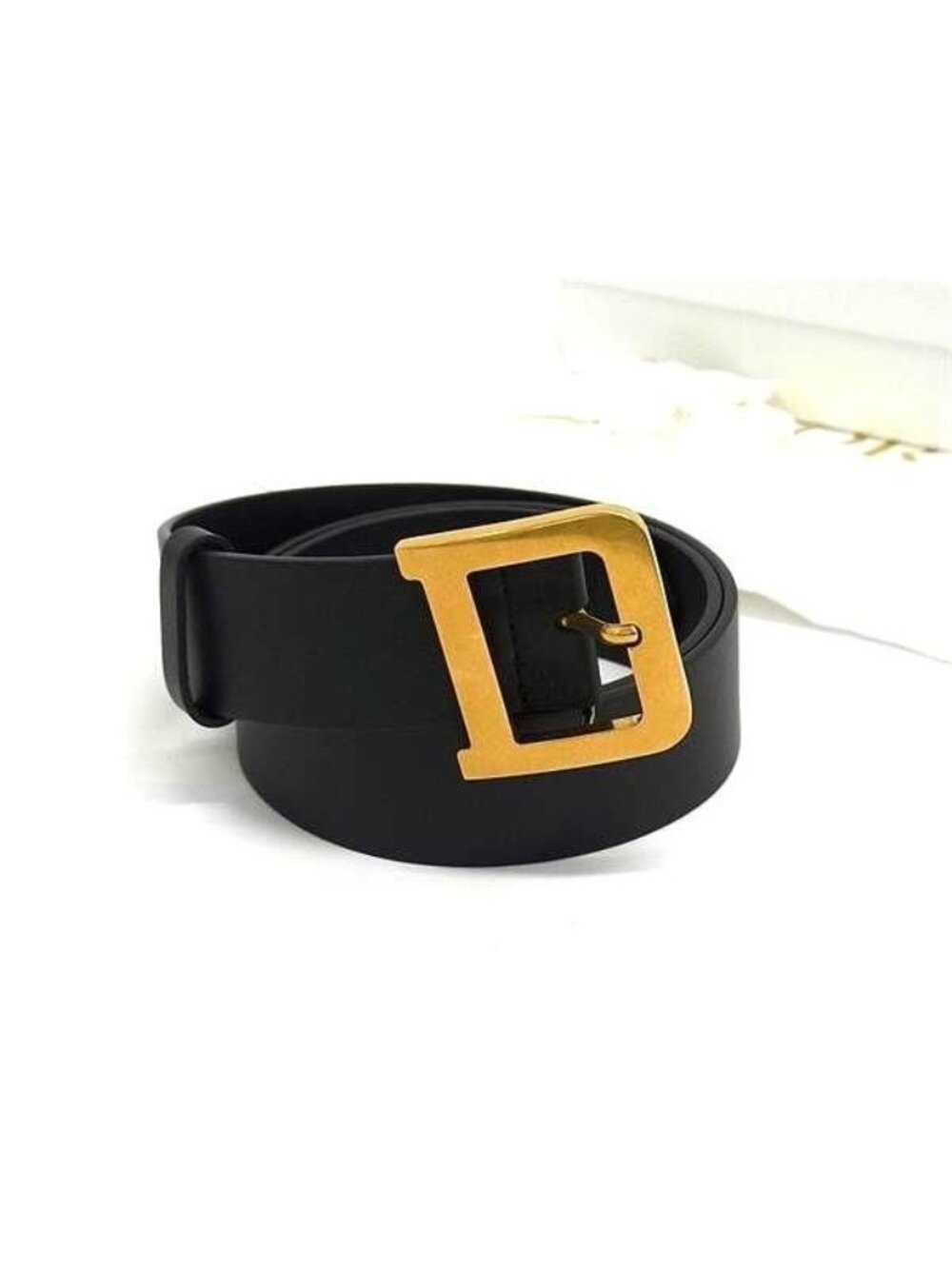 Dior Quake Leather Gold Belt Black - Picture 1 of 5